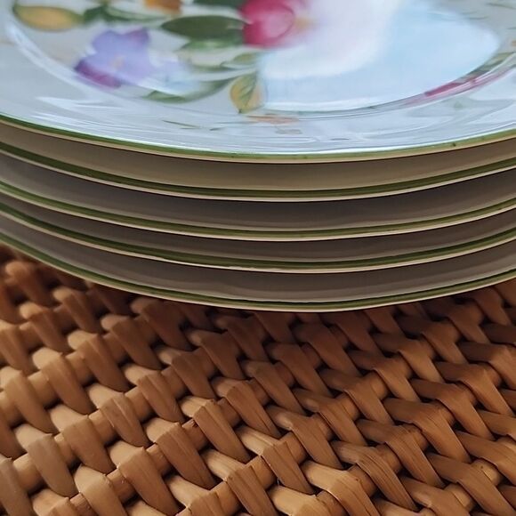 Vintage Set Of 5 Floral & Fruit Salad/Dessert Or Wall Decor Plates - Picture 4 of 10